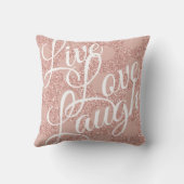 ピンク赤面グリッター水玉模様ガーリーライブラブ笑い クッション (裏面)