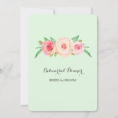 ピンク赤面グリーンリハーサルディナーパーティー 招待状 (正面)