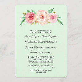 ピンク赤面グリーンリハーサルディナーパーティー 招待状