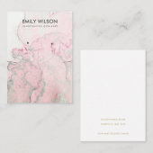 ピンク赤面ゲート大理石スタッドネックレスディスプレイ 名刺 (正面/裏面)