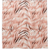 ピンク赤面シャンパンバラゼブラ シャワーカーテン (正面)