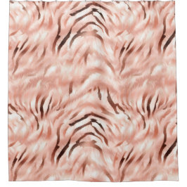 ピンク赤面シャンパンバラゼブラ シャワーカーテン