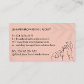 ピンク赤面シンプルハ澄んンズカレスフラワー 名刺 (裏面)