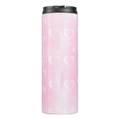 ピンク赤面スパークルとハート タンブラー (裏面)