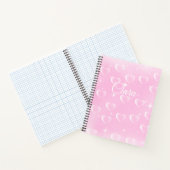 ピンク赤面スパークルとハート ノートブック (内部)