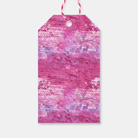 ピンク赤面スパークルマーメイド ギフトタグ (裏面)