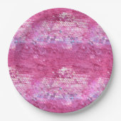 ピンク赤面スパークルマーメイド ペーパープレート (正面)