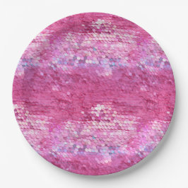 ピンク赤面スパークルマーメイド ペーパープレート