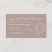 ピンク赤面スピリチュアル女性体フェミニンヘアムーン 名刺 (裏面)