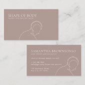 ピンク赤面スピリチュアル女性体フェミニンヘアムーン 名刺 (正面/裏面)