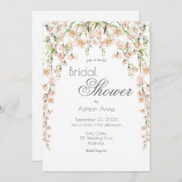 ピンク赤面セージフローラワイルドフラワーズブライダルシャワー 招待状