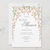 ピンク赤面セージフローラワイルドフラワーズブライダルシャワーI 招待状 (正面)