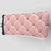 ピンク赤面タフテッドサテエレガントン ゴルフヘッドカバー (正面)