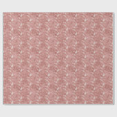 ピンク赤面ツリーボタニカルクリスマスホリデーギフト ラッピングペーパー (フラット)