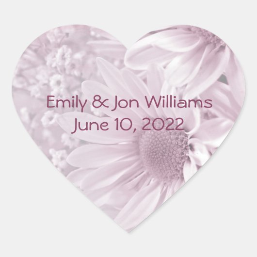 ピンク赤面デイジーブーケ ハートシール (正面)