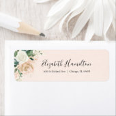 ピンク赤面デリケートフローラ水色エレガント ラベル (インサイチュ)