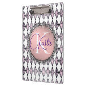 ピンク赤面ハーレクインモノグラム クリップボード (左)