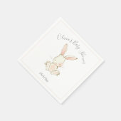 ピンク赤面バニーガールベビーシャワー スタンダードカクテルナプキン (角)