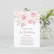 ピンク赤面バラエレガントガールズ1st誕生日パーティー