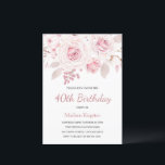 ピンク赤面バラエレガント女性40th誕生日パーティー 招待状<br><div class="desc">ピンク赤面バラエレガント女性40th誕生日パーティの招待状ニッチとネストストアでマッチングコレクションを参照</div>