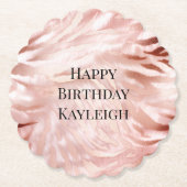 ピンク赤面バラゼブラ動物 ペーパーコースター (正面)