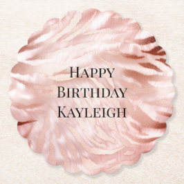 ピンク赤面バラゼブラ動物 ペーパーコースター