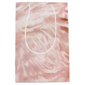 ピンク赤面バラゼブラ動物 ミディアムペーパーバッグ (正面)