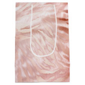 ピンク赤面バラゼブラ動物 ミディアムペーパーバッグ (裏面)