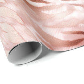 ピンク赤面バラゼブラ動物 ラッピングペーパー (ロールコーナー)