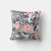 ピンク赤面バラデザイン クッション (正面)