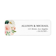 ピンク赤面バラ住所 シール