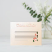 ピンク赤面バラ結婚の書き込み可能アドバイスカード アドバイスカード (スタンド正面)