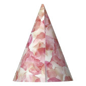 ピンク赤面バラ花びら誕生日 パーティーハット (裏面)