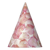 ピンク赤面バラ花びら誕生日 パーティーハット (左)