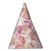 ピンク赤面バラ花びら誕生日 パーティーハット (右)