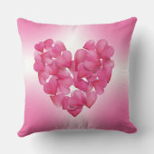 ピンク赤面バラ花弁ハートクッション クッション (裏面)