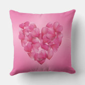 ピンク赤面バラ花弁ハートクッション クッション (裏面)
