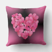 ピンク赤面バラ花弁ハートクッション クッション (裏面)