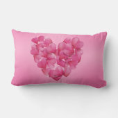 ピンク赤面バラ花弁ハート腰クッション ランバークッション (裏面)