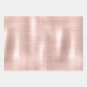 ピンク赤面バラ金ゴールドガーリーグラム誕生日 ラッピングペーパーシート (正面3)