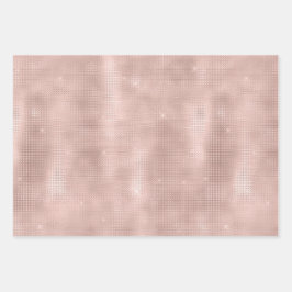 ピンク赤面バラ金ゴールドスパークルグラム誕生日 ラッピングペーパーシート