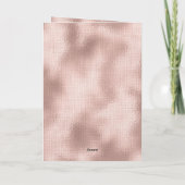 ピンク赤面バラ金ゴールドボウ誕生日 カード (裏面)