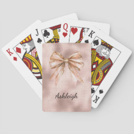 ピンク赤面バラ金ゴールドボウ トランプ