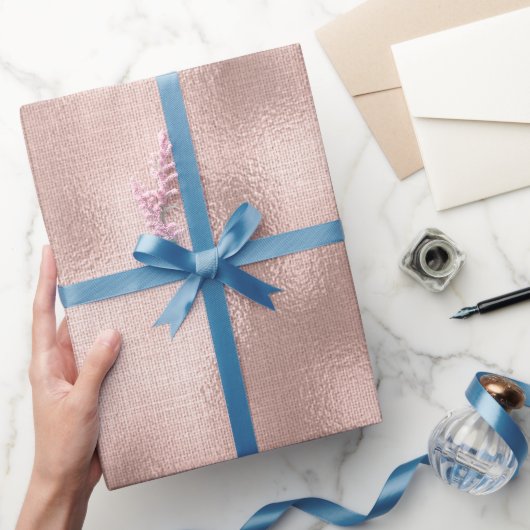 ピンク赤面バラ金ゴールド誕生日 ラッピングペーパー (ギフト)