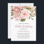 ピンク赤面バラ金ゴールド40th誕生日パーティー招待状 招待状<br><div class="desc">ピンク赤面バラ金ゴールド40h誕生日パーティー招待状ニッチとネストストアで一致コレクションを参照</div>