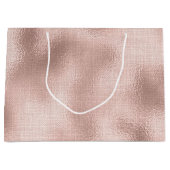 ピンク赤面バラ金ゴールド ラージペーパーバッグ (正面)