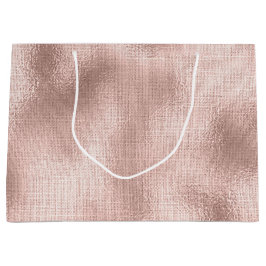 ピンク赤面バラ金ゴールド ラージペーパーバッグ