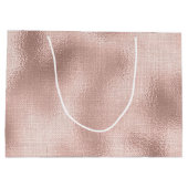 ピンク赤面バラ金ゴールド ラージペーパーバッグ (裏面)