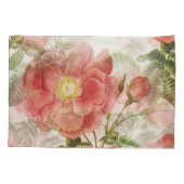 ピンク赤面バラ 枕カバー (裏面)