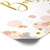 ピンク赤面バルーンベビーシャワーウェルカムサイン ポスター (角)